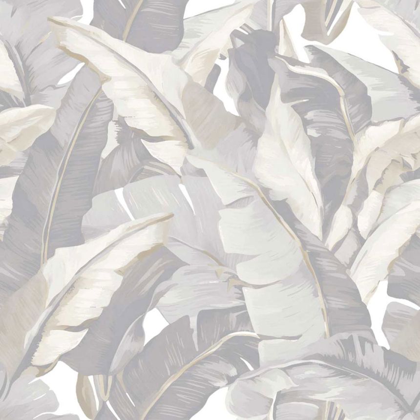 Wallpaper, grey, grey-beige, leaves, 2005, Rio, Parato by Cristiana Masi