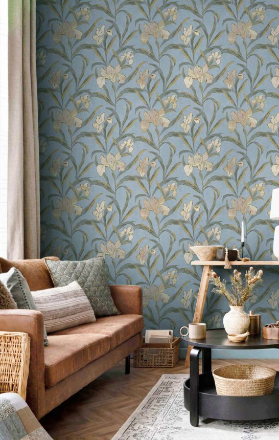 Wallpaper, blue, flowers, 2024, Rio, Parato by Cristiana Masi