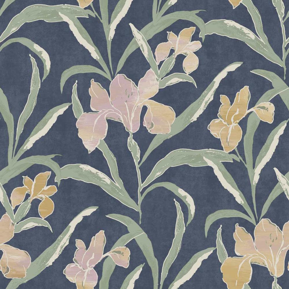 Wallpaper, blue, flowers, 2025, Rio, Parato by Cristiana Masi