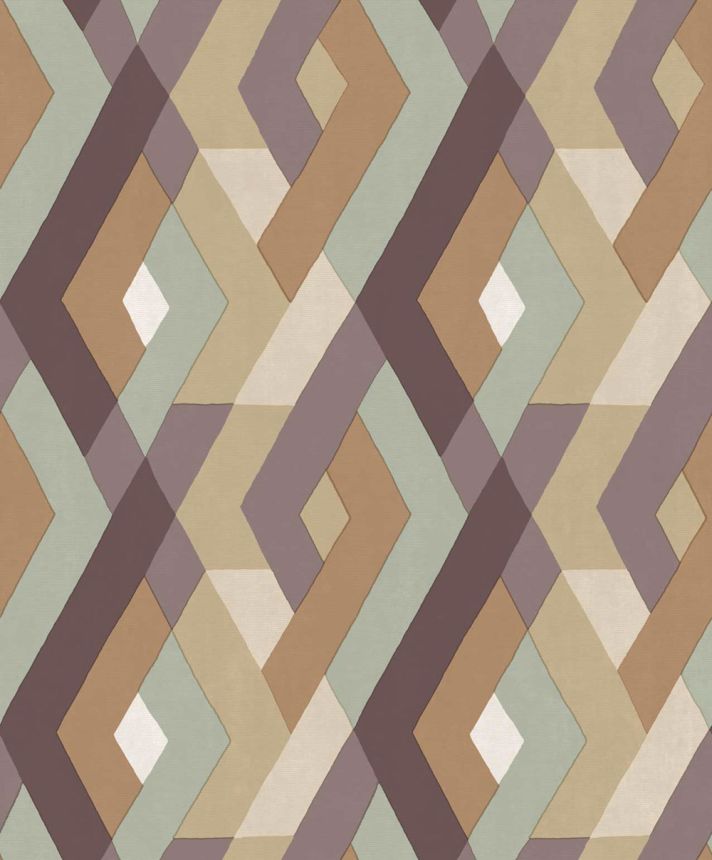 Geometric wallpaper, brown-green, 2033, Rio, Parato by Cristiana Masi
