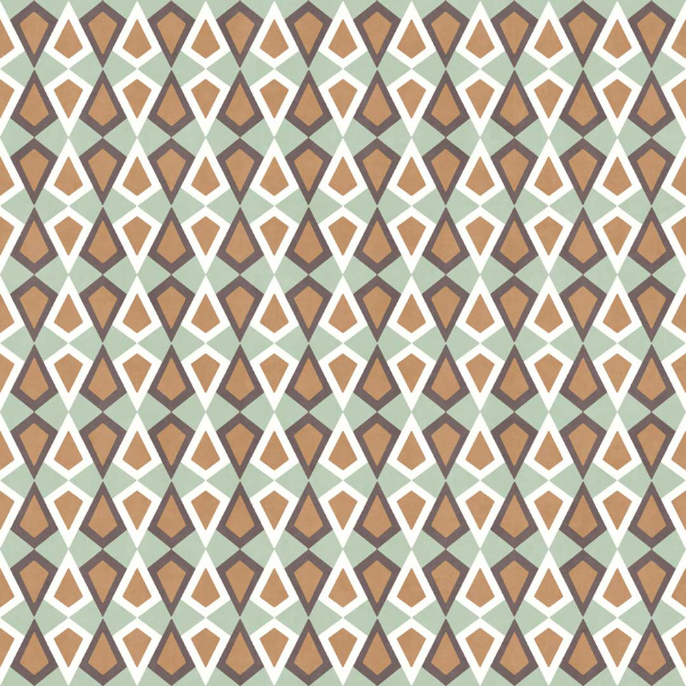 Geometric wallpaper, green-brown, 2037, Rio, Parato by Cristiana Masi