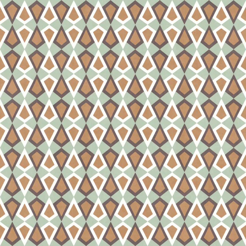 Geometric wallpaper, green-brown, 2037, Rio, Parato by Cristiana Masi