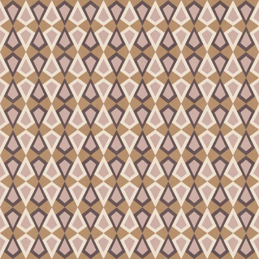 Geometric wallpaper, brown-purple, 2038, Rio, Parato by Cristiana Masi