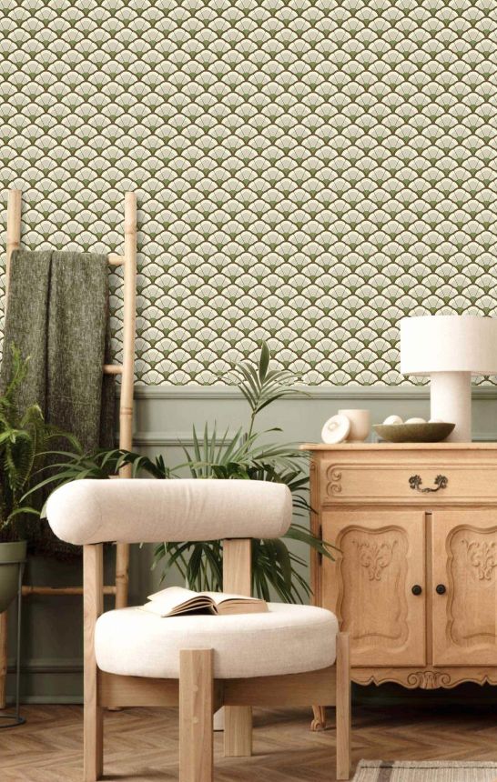 Wallpaper, flowers, grey-green, 2043, Rio, Parato by Cristiana Masi