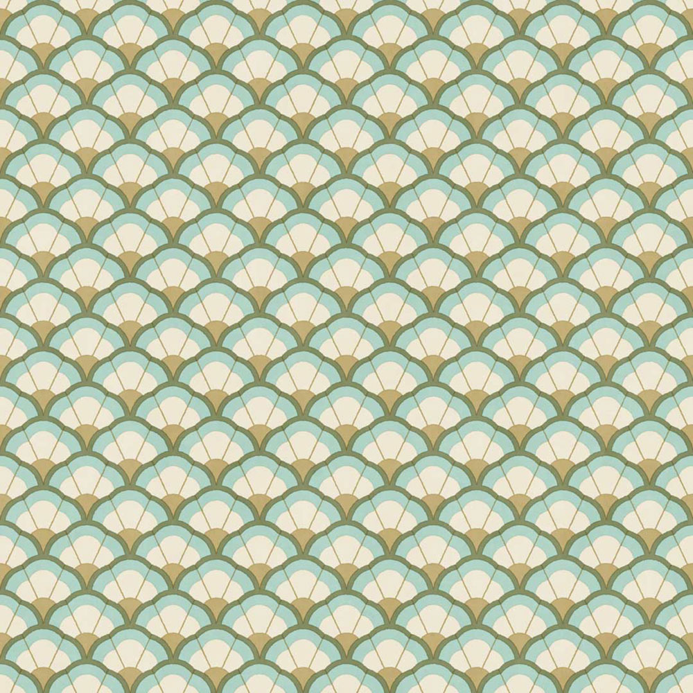 Wallpaper, flowers, green-beige, 2044, Rio, Parato by Cristiana Masi