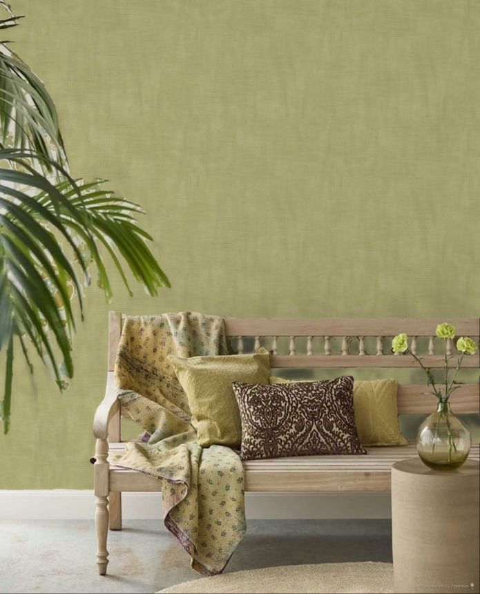 Wallpaper, fabric effect, green, 2065, Rio, Parato by Cristiana Masi