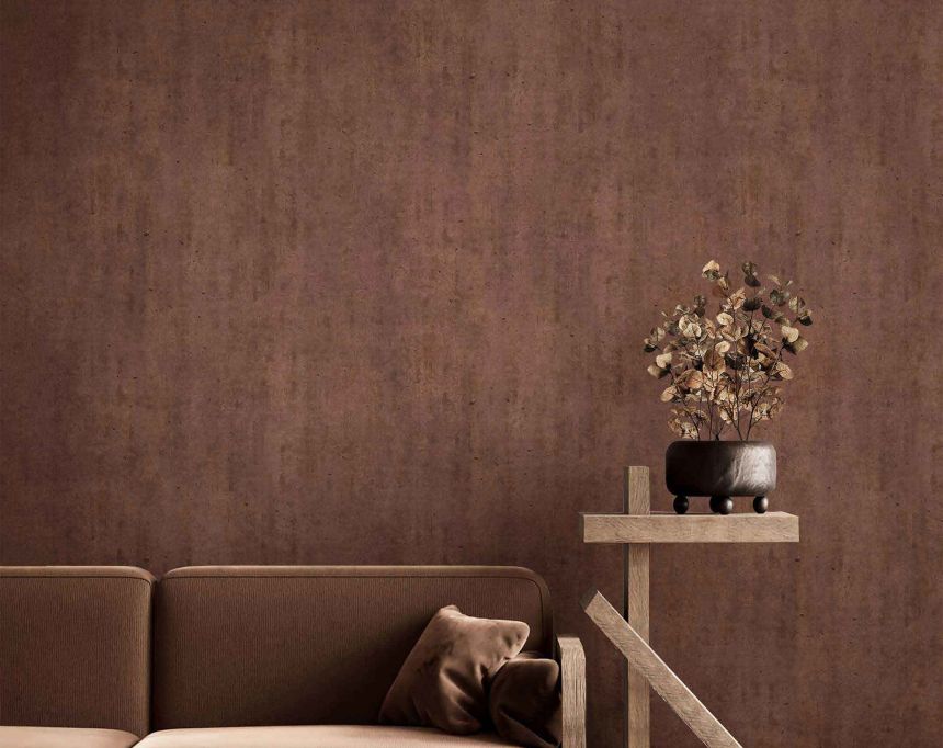 Wallpaper, concrete, plaster effect, brown-red, 2076, Rio, Parato by Cristiana Masi