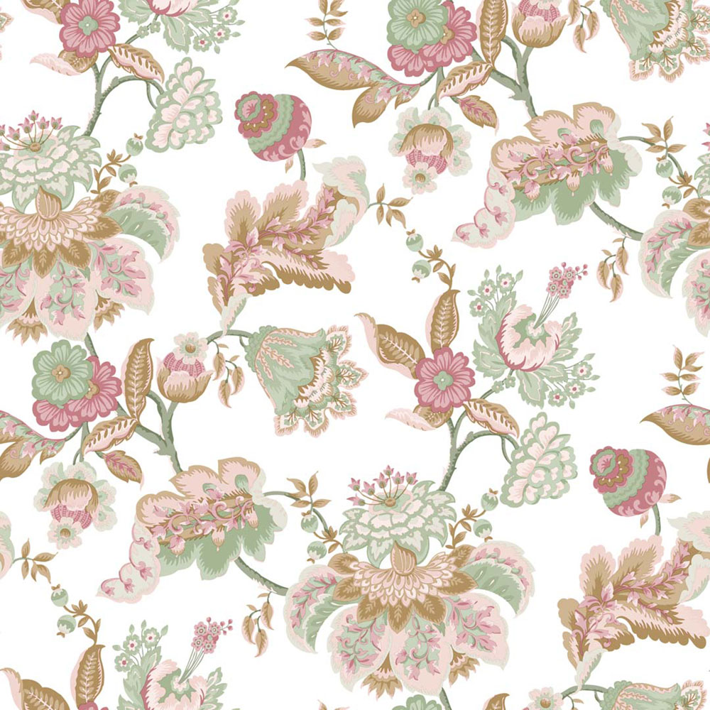 Wallpaper, pink-green, flowers, 8300, Blooming Garden 2, Parato by Cristiana Masi