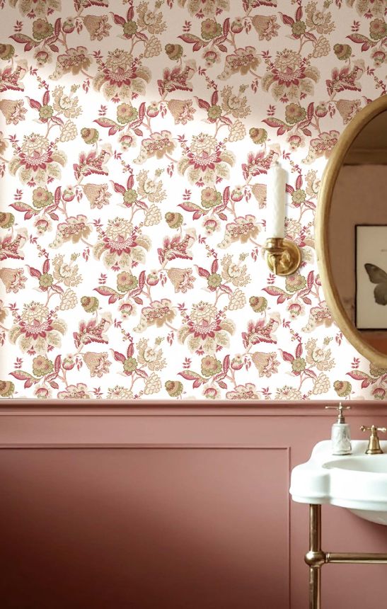 Wallpaper, brown-burgundy, flowers, 8302, Blooming Garden 2, Parato by Cristiana Masi
