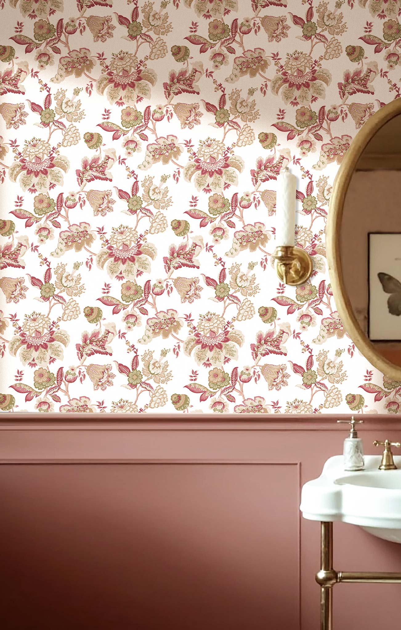 Wallpaper, brown-burgundy, flowers, 8302, Blooming Garden 2, Parato by Cristiana Masi