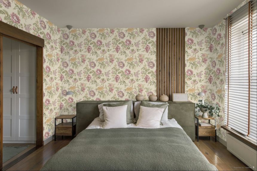 Wallpaper, beige, flowers, 8306, Blooming Garden 2, Parato by Cristiana Masi