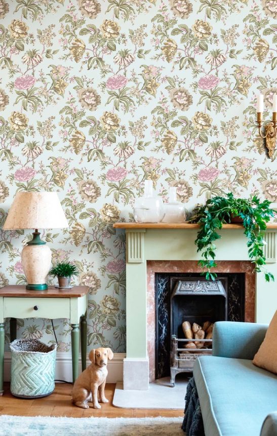 Wallpaper, blue, flowers, 8307, Blooming Garden 2, Parato by Cristiana Masi