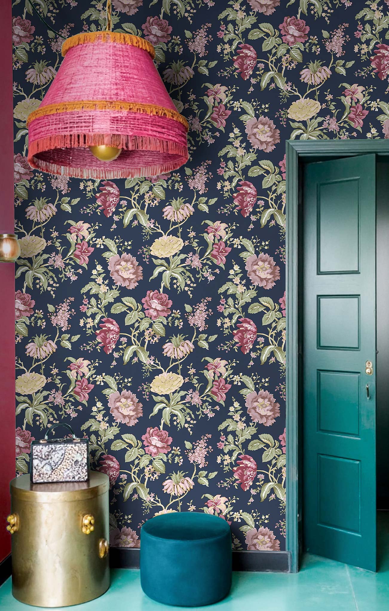 Wallpaper, black, flowers, 8308, Blooming Garden 2, Parato by Cristiana Masi