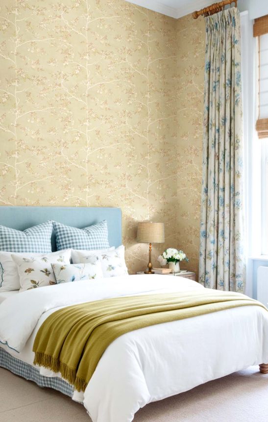 Wallpaper, beige, trees, leaves, 8320, Blooming Garden 2, Parato by Cristiana Masi