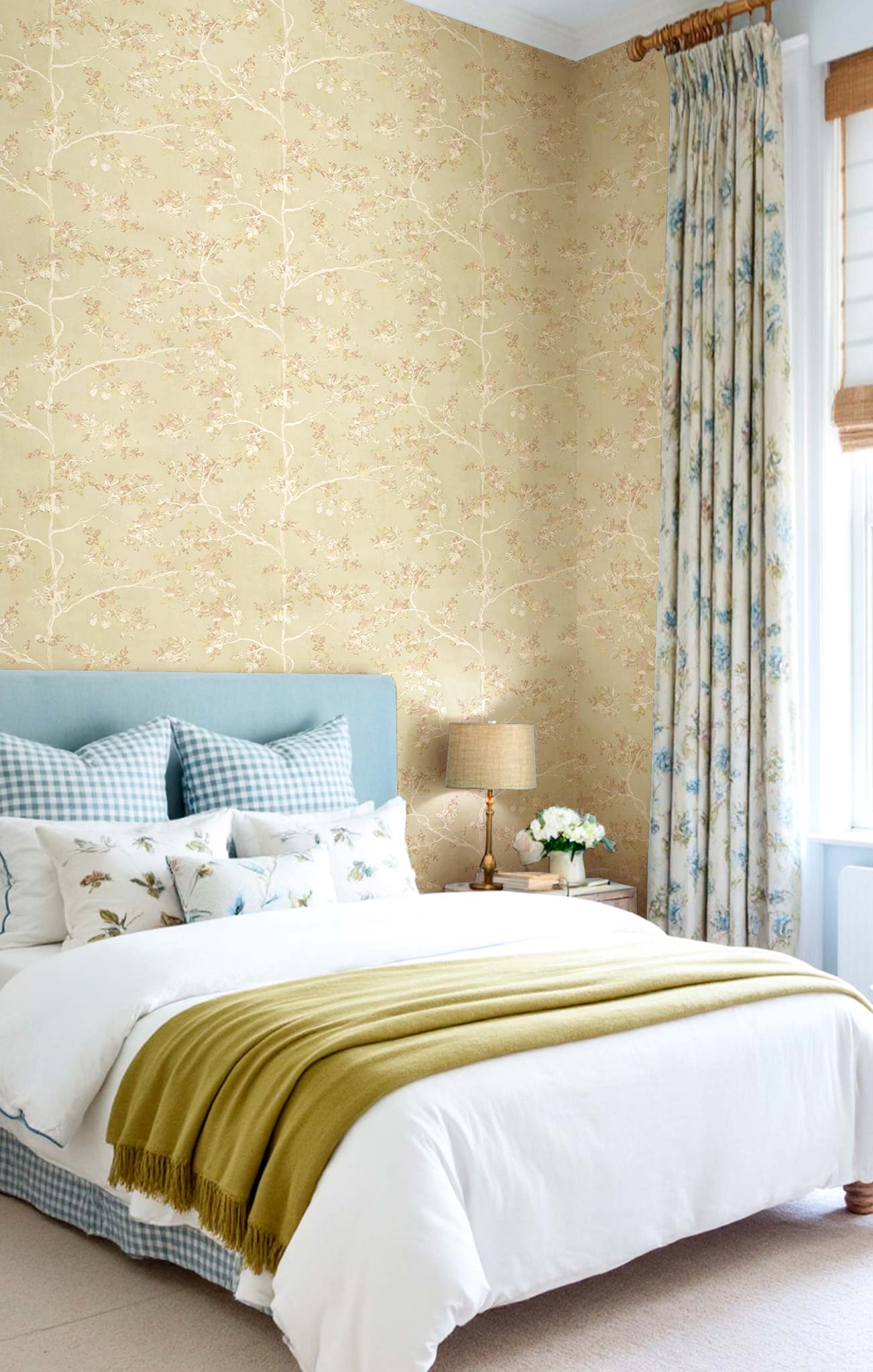 Wallpaper, beige, trees, leaves, 8320, Blooming Garden 2, Parato by Cristiana Masi