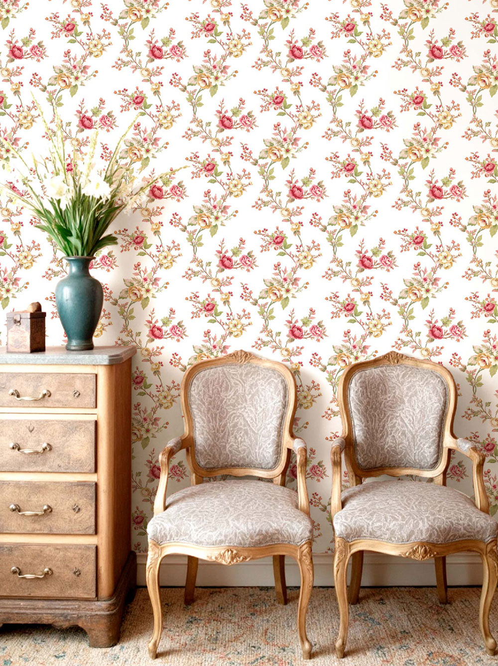 Wallpaper, pink, flowers, 8326, Blooming Garden 2, Parato by Cristiana Masi