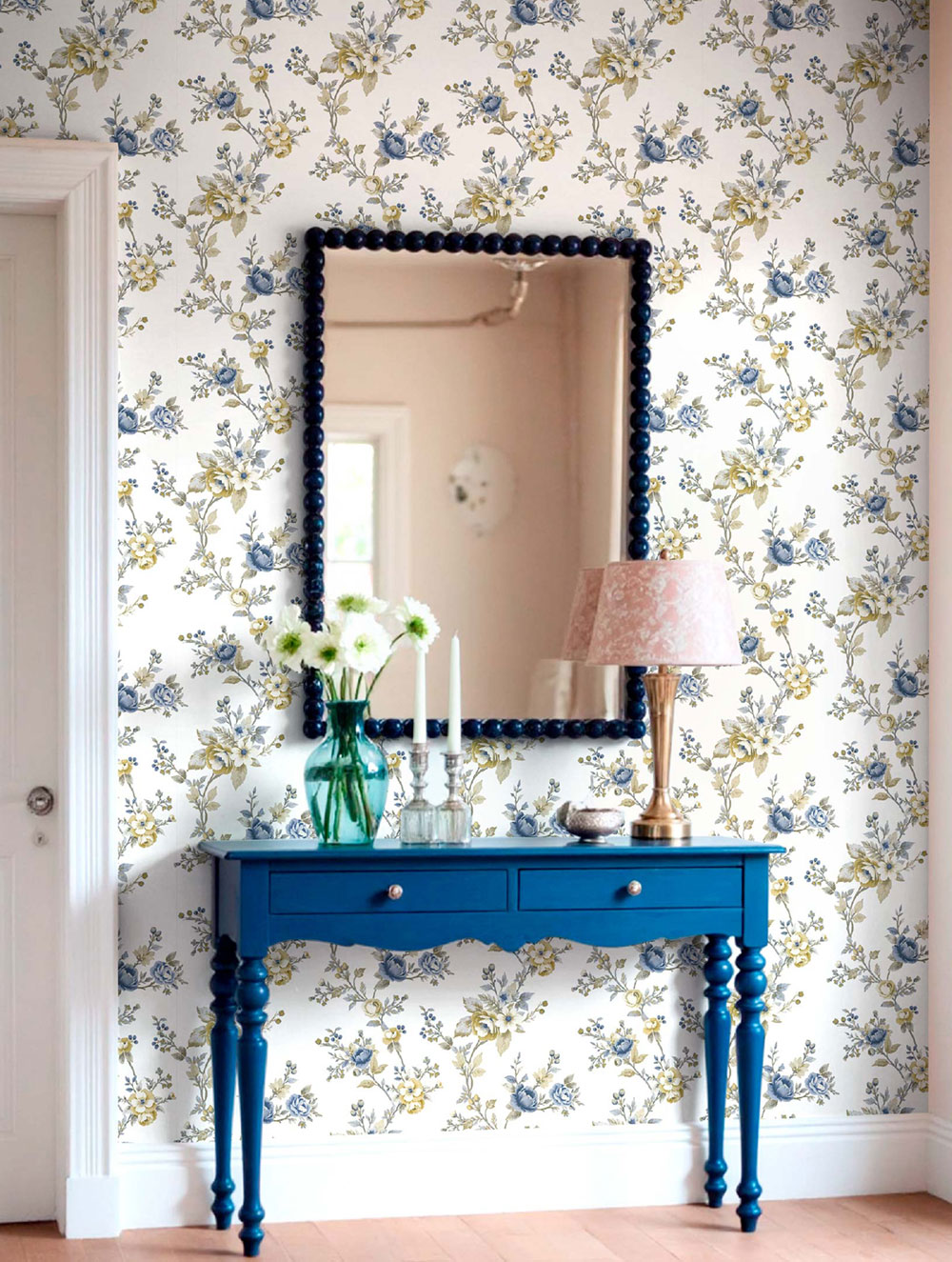 Wallpaper, blue, flowers, 8327, Blooming Garden 2, Parato by Cristiana Masi