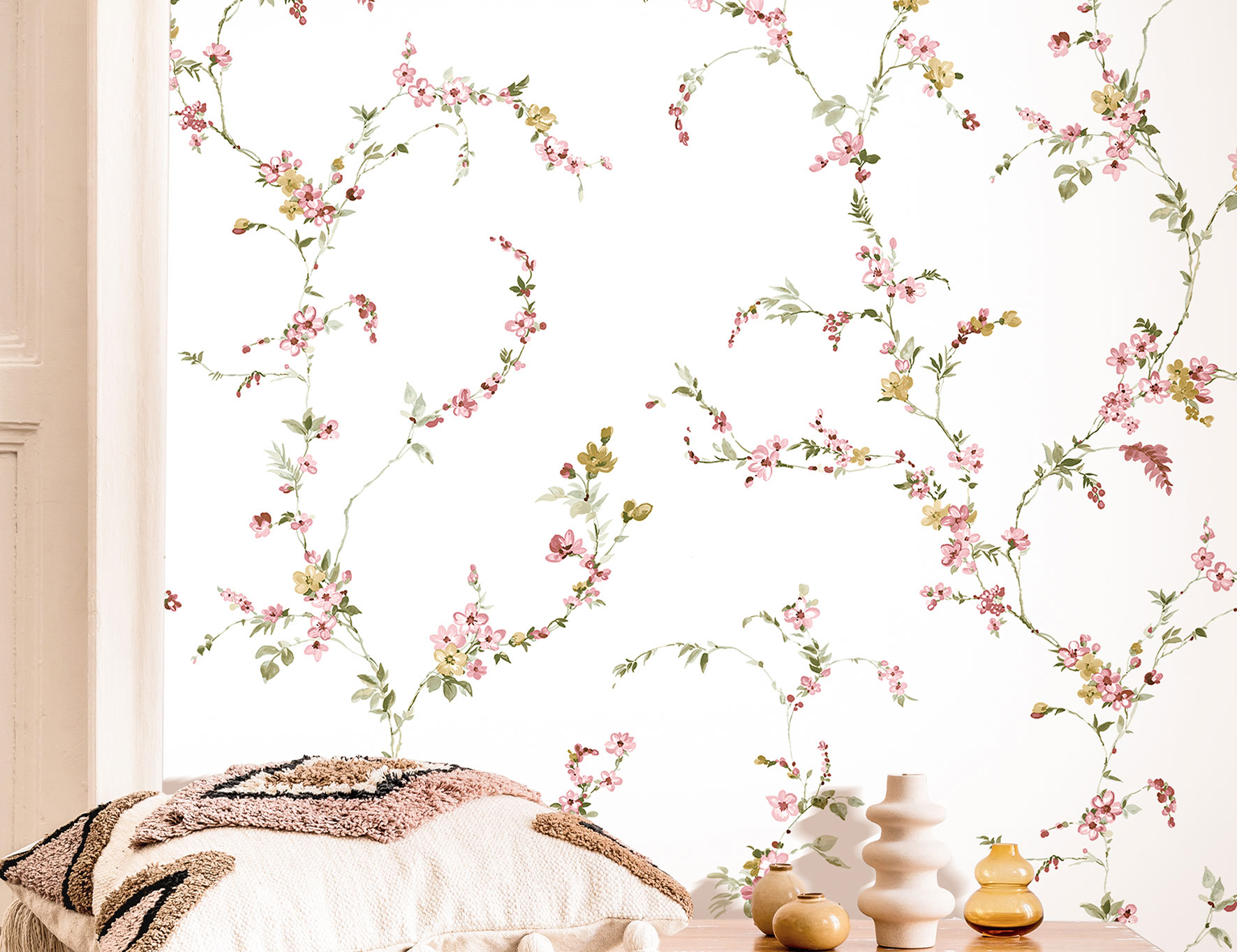 Wallpaper, pink, flowers, 8335, Blooming Garden 2, Parato by Cristiana Masi