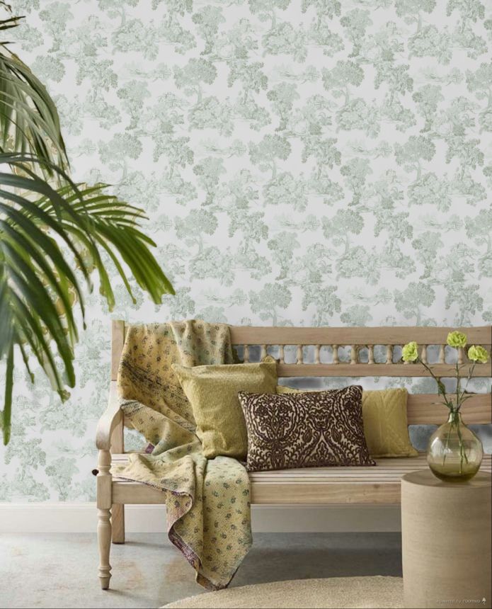 Wallpaper, green, romantic, 8341, Blooming Garden 2, Parato by Cristiana Masi