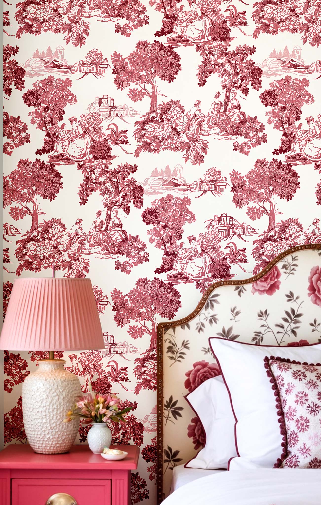 Wallpaper, red, romantic, 8343, Blooming Garden 2, Parato by Cristiana Masi