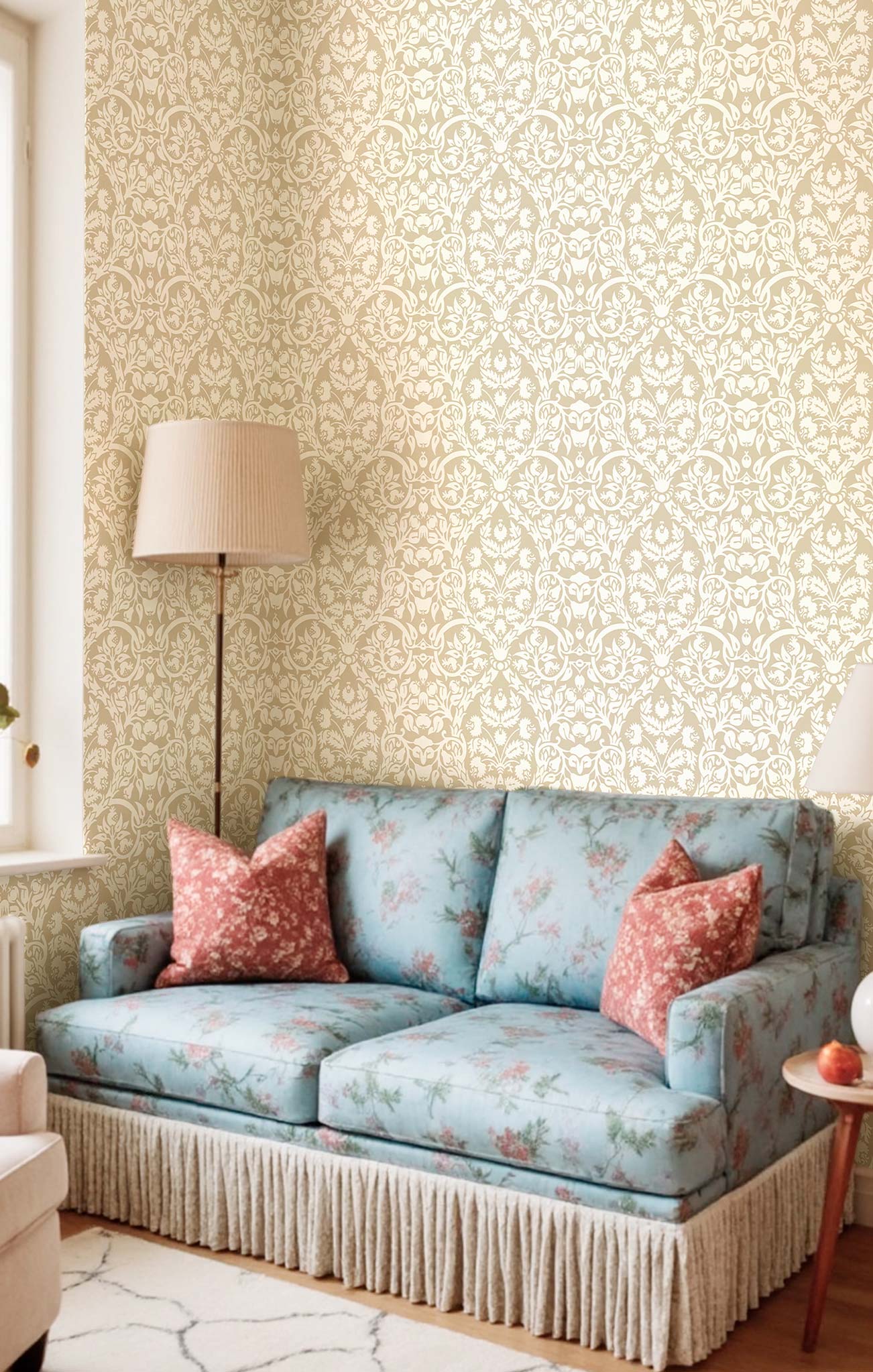 Wallpaper, ochre, ornaments, 8347, Blooming Garden 2, Parato by Cristiana Masi