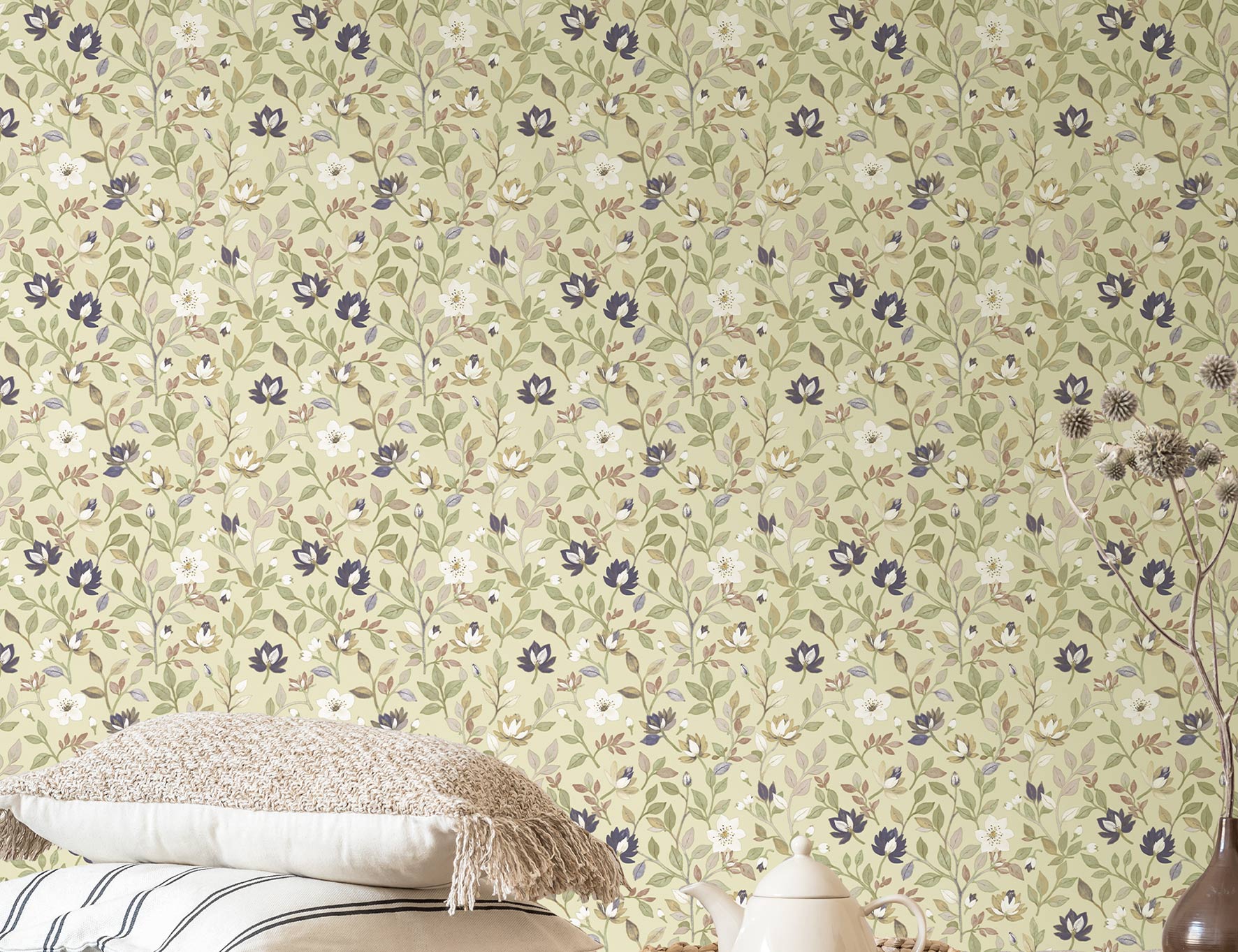 Wallpaper, beige, flowers, 8353, Blooming Garden 2, Parato by Cristiana Masi