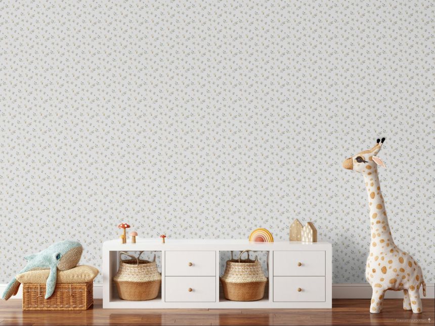 Wallpaper, blue, flowers, 8361, Blooming Garden 2, Parato by Cristiana Masi