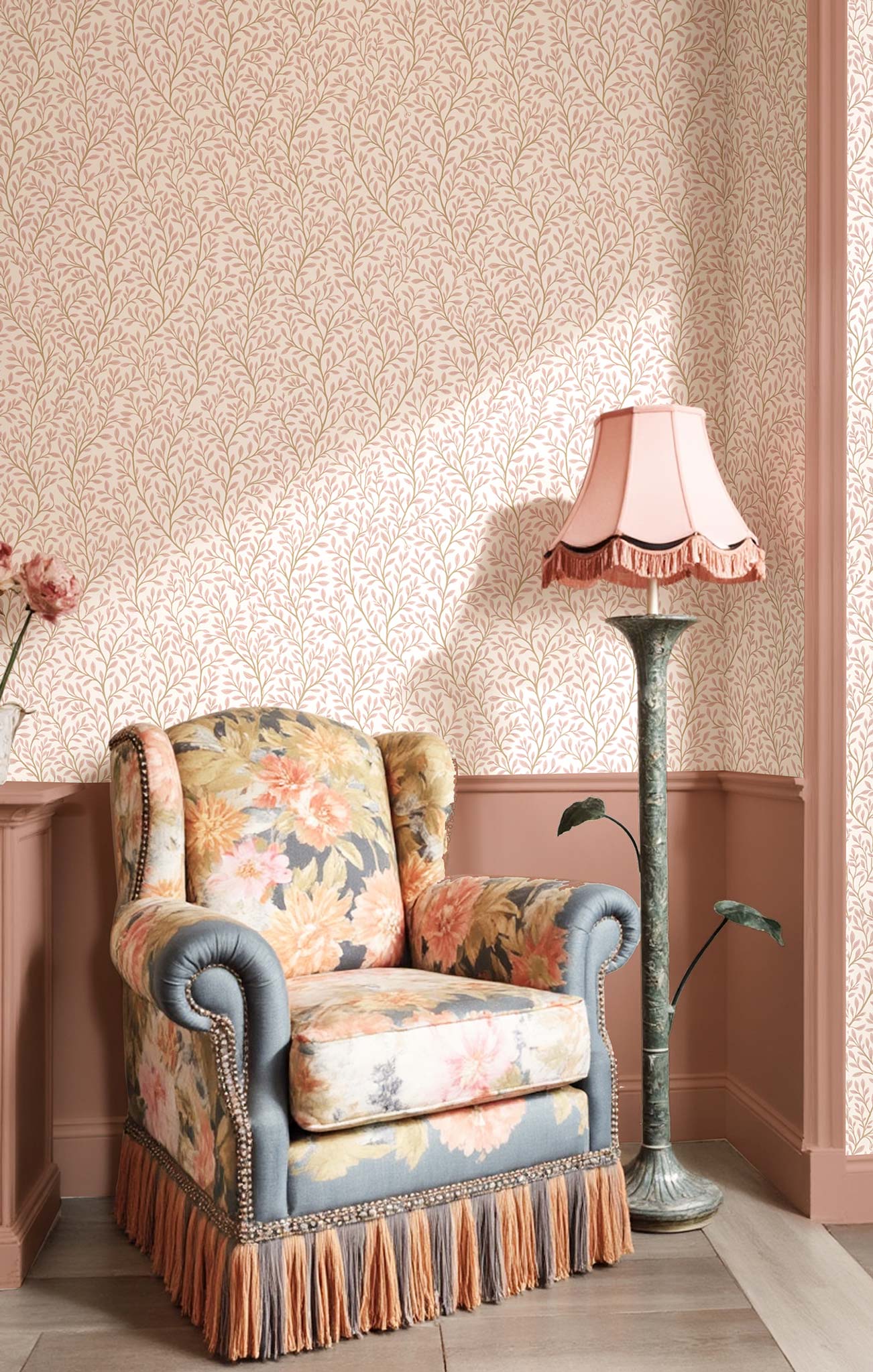 Wallpaper, pink, branches, 8364, Blooming Garden 2, Parato by Cristiana Masi