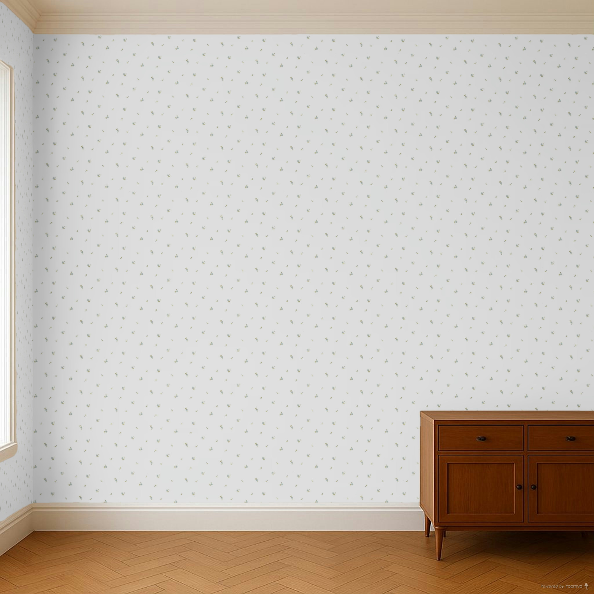 Wallpaper, green-blue, flowers, 8375, Blooming Garden 2, Parato by Cristiana Masi