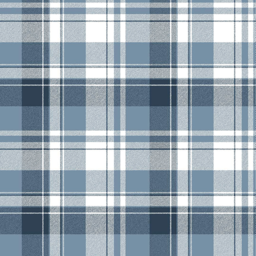 Wallpaper, blue, tartan fabric imitation, 8387, Blooming Garden 2, Parato by Cristiana Masi