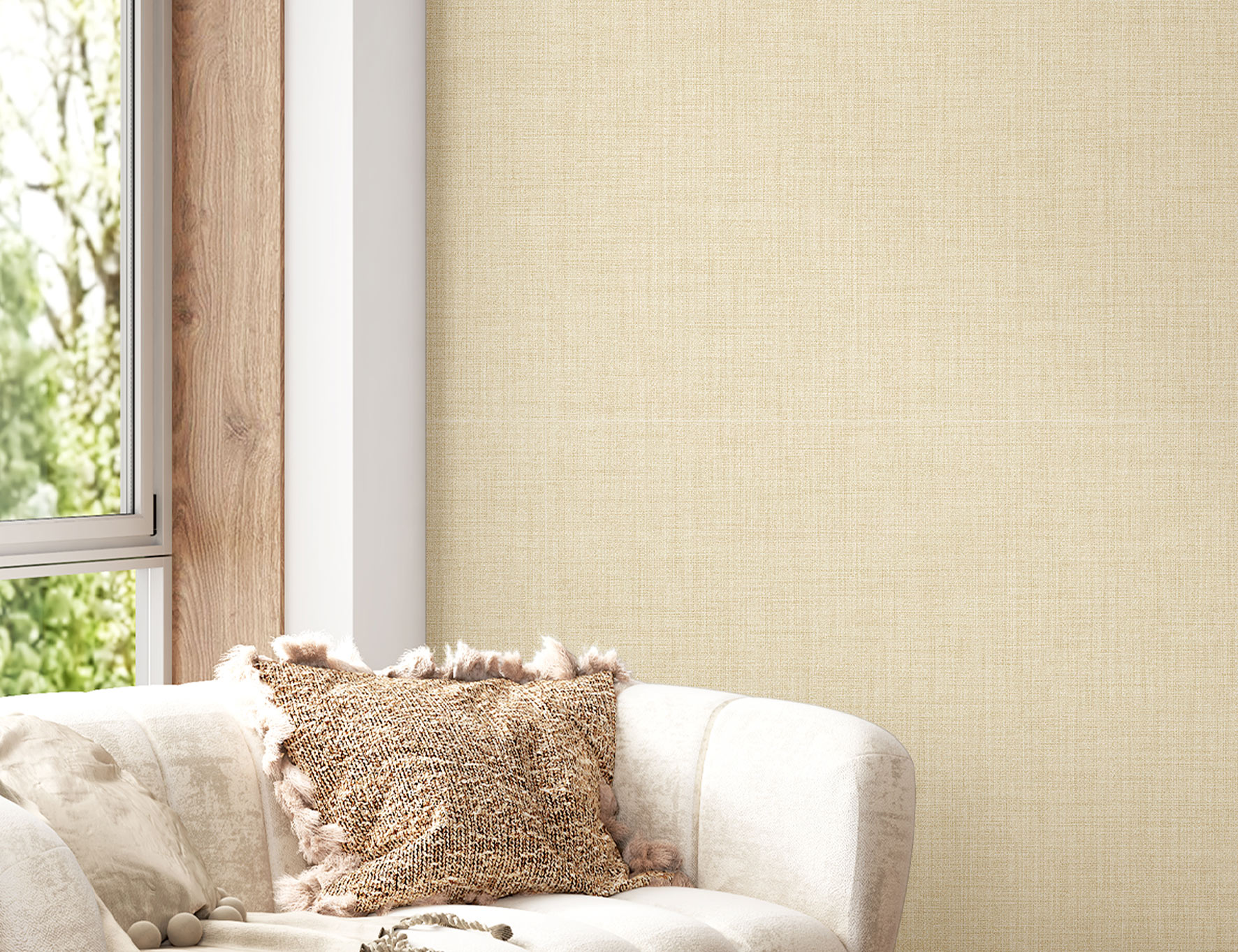 Wallpaper, ochre, fabric imitation, 8398, Blooming Garden 2, Parato by Cristiana Masi