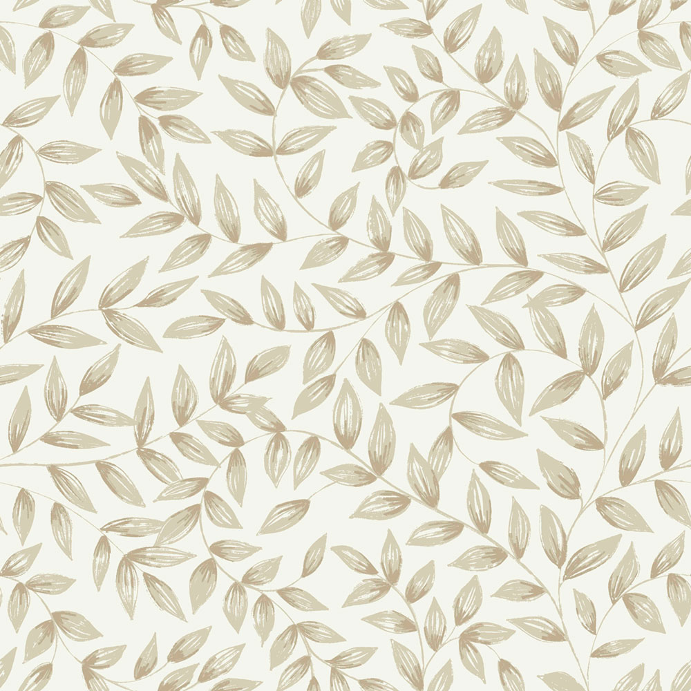 Wallpaper, beige, leaves, A79201, Inia, Grandeco