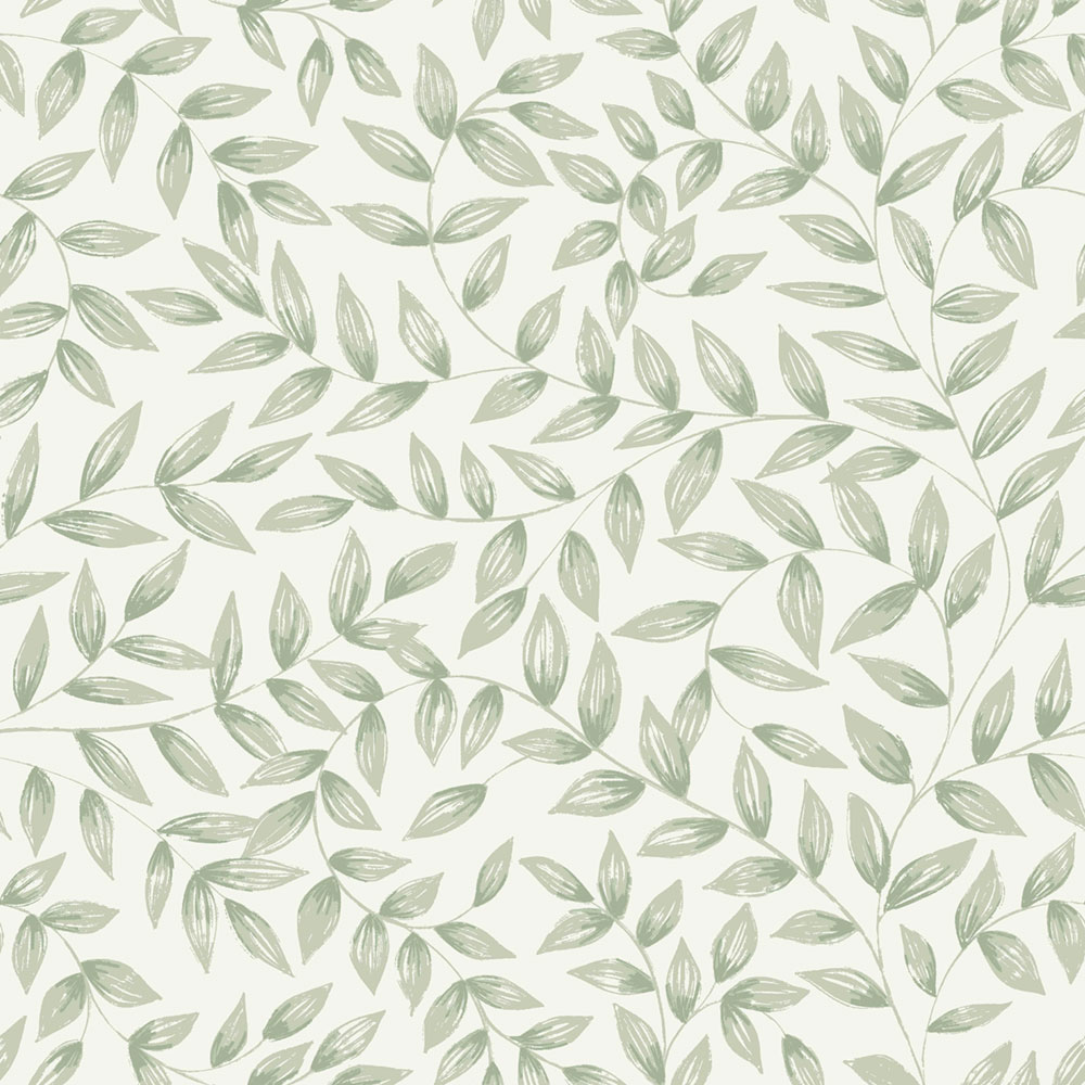 Wallpaper, green, leaves, A79202, Inia, Grandeco