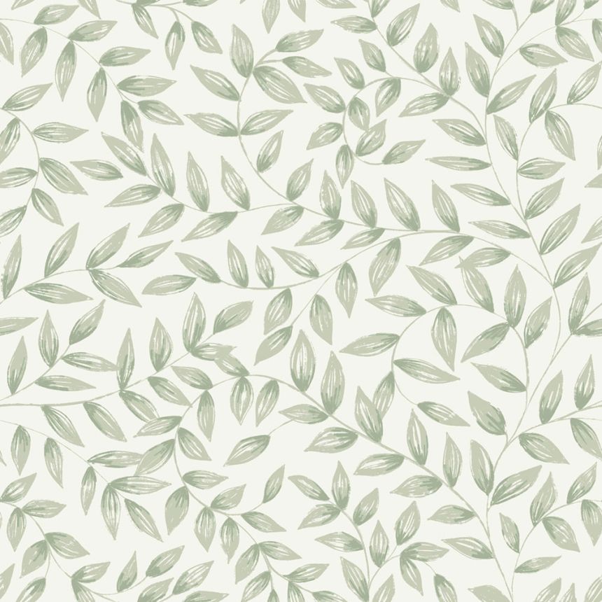 Wallpaper, green, leaves, A79202, Inia, Grandeco