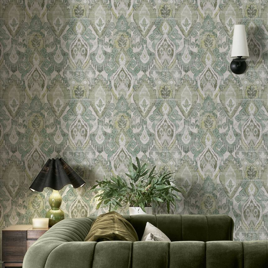 Wallpaper, green, ethnic patterns, 142304, Jaipur, Graham Brown Premium