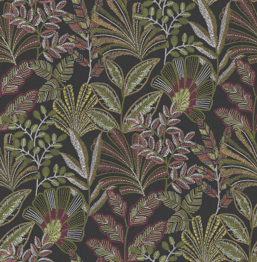 Wallpaper, black, leaves, 142318, Jaipur, Graham Brown Premium