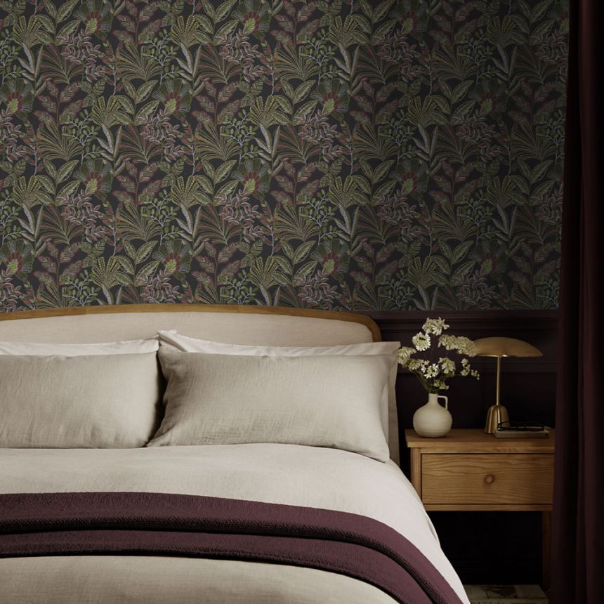 Wallpaper, black, leaves, 142318, Jaipur, Graham Brown Premium