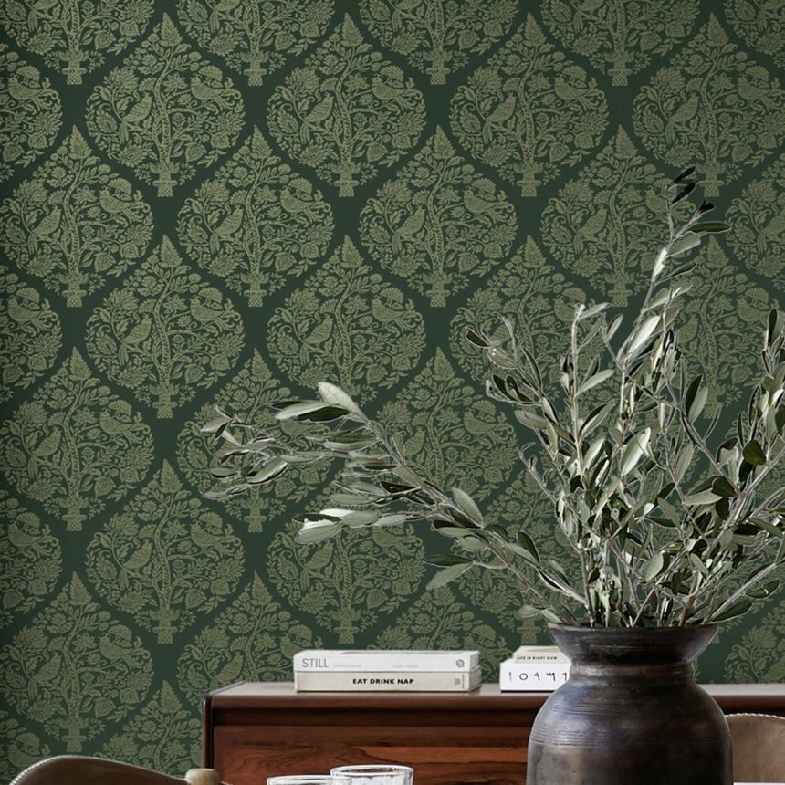 Wallpaper, green-gold, ornaments, 142058, Allurium, Graham Brown Premium