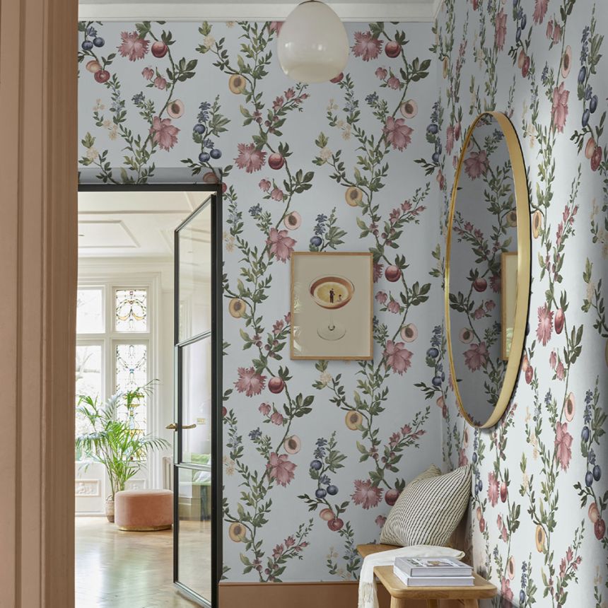 Wallpaper, blue, branches, flowers, 142343, Allurium, Graham Brown Premium