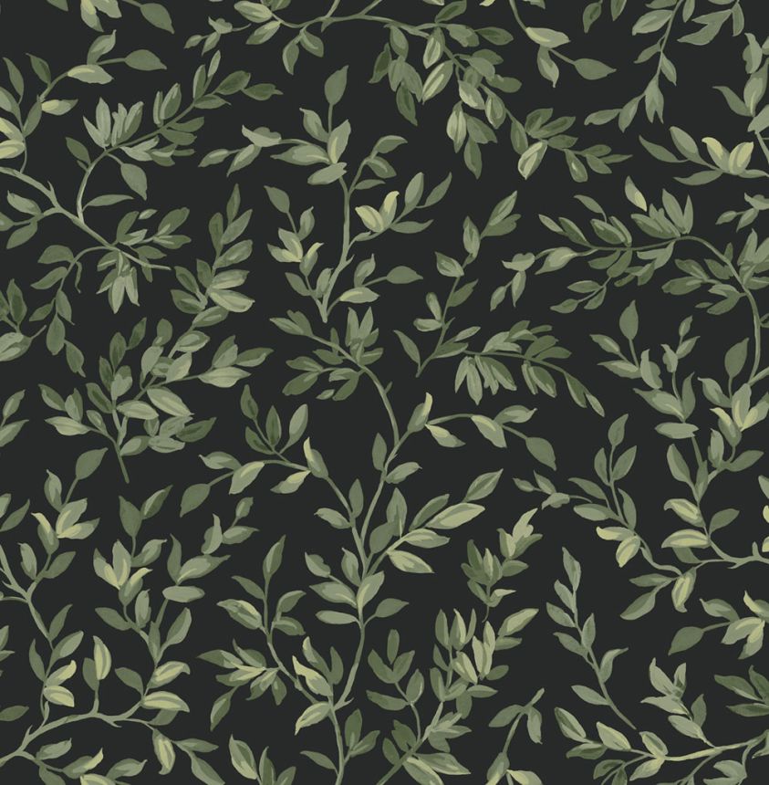 Wallpaper, black, branches, leaves, 142347, Allurium, Graham Brown Premium