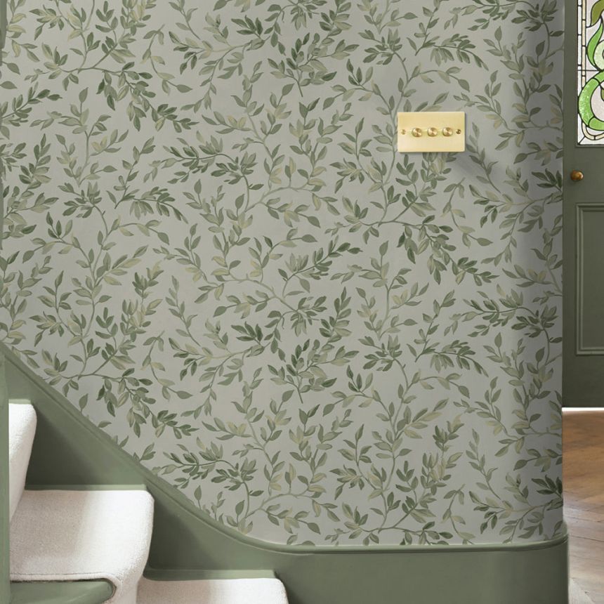 Wallpaper, green, branches, leaves, 142348, Allurium, Graham Brown Premium