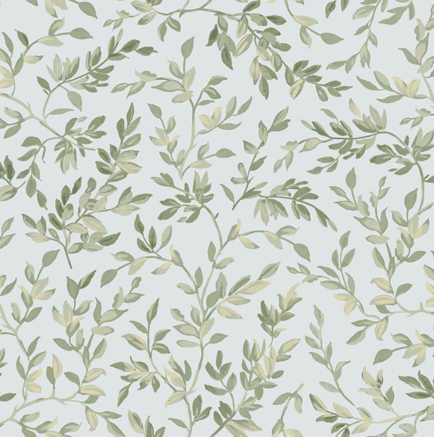 Wallpaper, blue-green, branches, leaves, 142350, Allurium, Graham Brown Premium