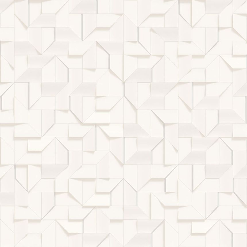 3D wallpaper, white, grey, geometric pattern, Z81005, Philipp Plein 2, Zambaiti Parati