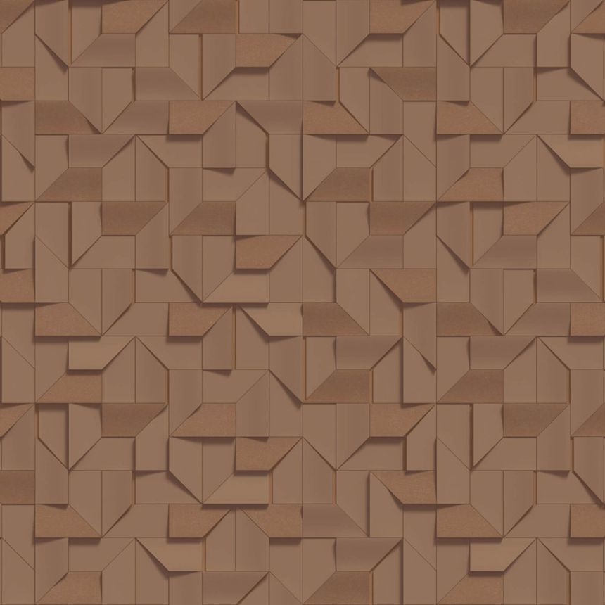 3D wallpaper, brown, beige, geometric pattern, Z81008, Philipp Plein 2, Zambaiti Parati