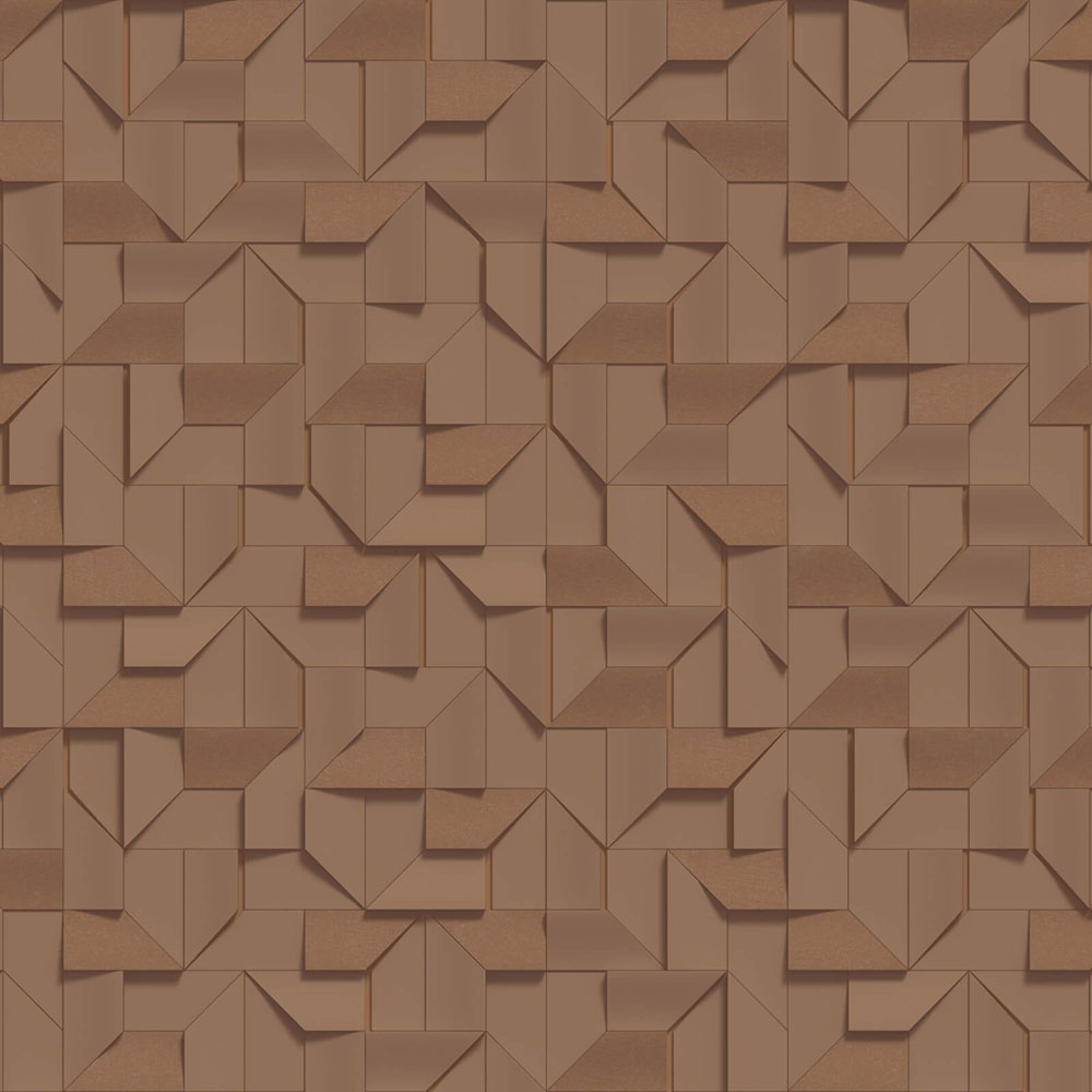 3D wallpaper, brown, beige, geometric pattern, Z81008, Philipp Plein 2, Zambaiti Parati