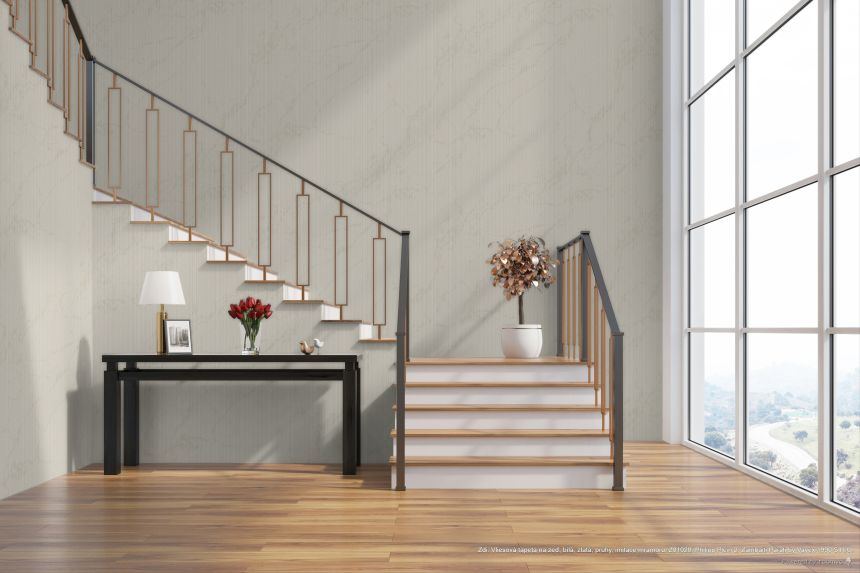 Wallpaper, white, gold, stripes, marble imitation, Z81020, Philipp Plein 2, Zambaiti Parati