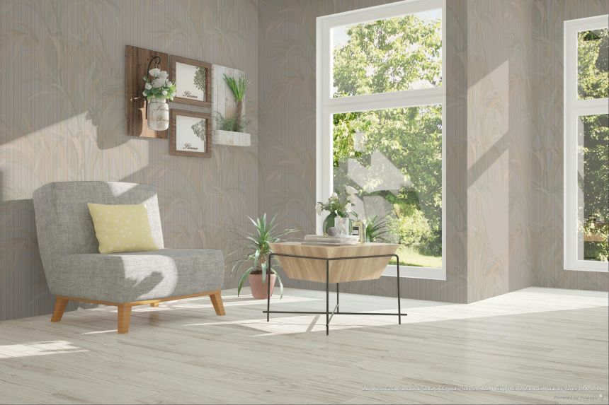 Wallpaper, grey, yellow, stripes, leaves, Z81022, Philipp Plein 2, Zambaiti Parati