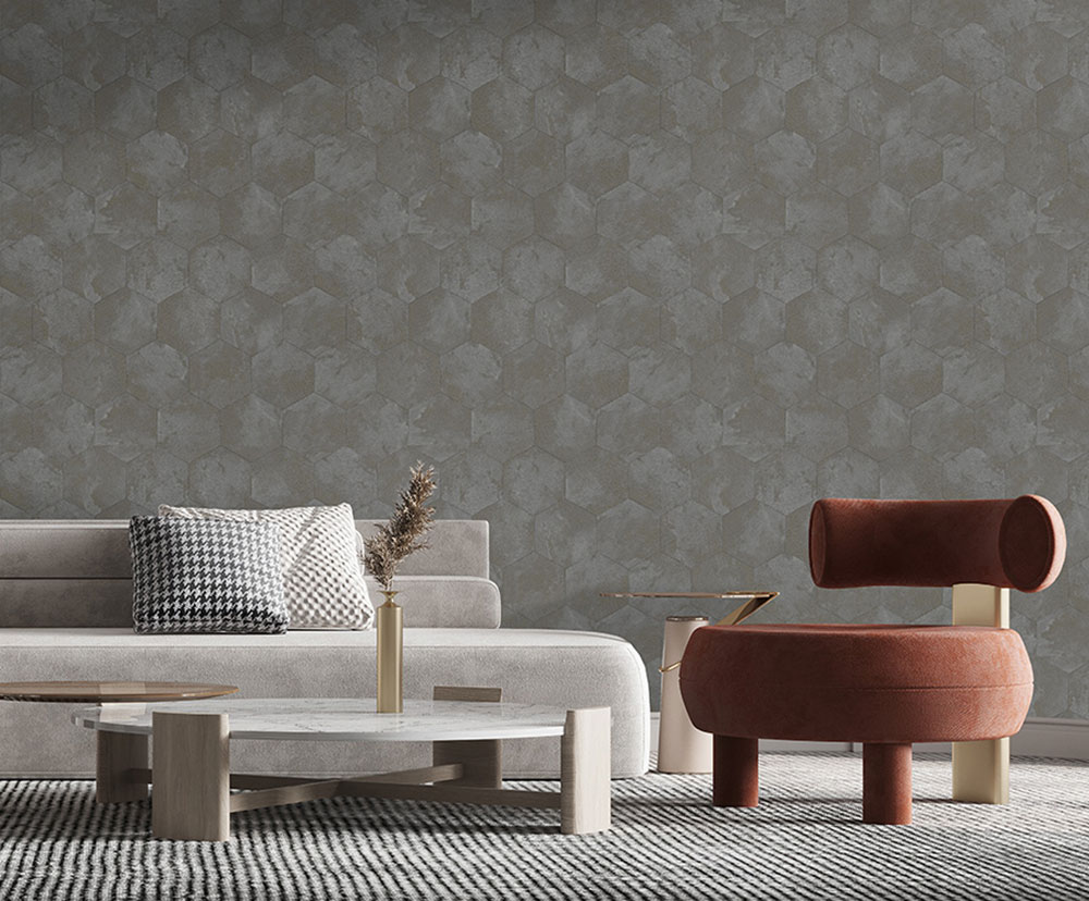 Wallpaper, grey, velvet imitation, Z81027, Philipp Plein 2, Zambaiti Parati