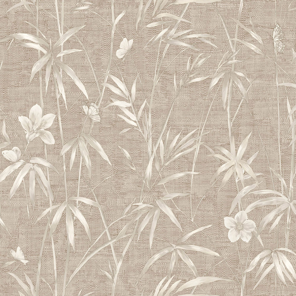 Wallpaper, beige, white, textile texture, plants, Z81051, Philipp Plein 2, Zambaiti Parati