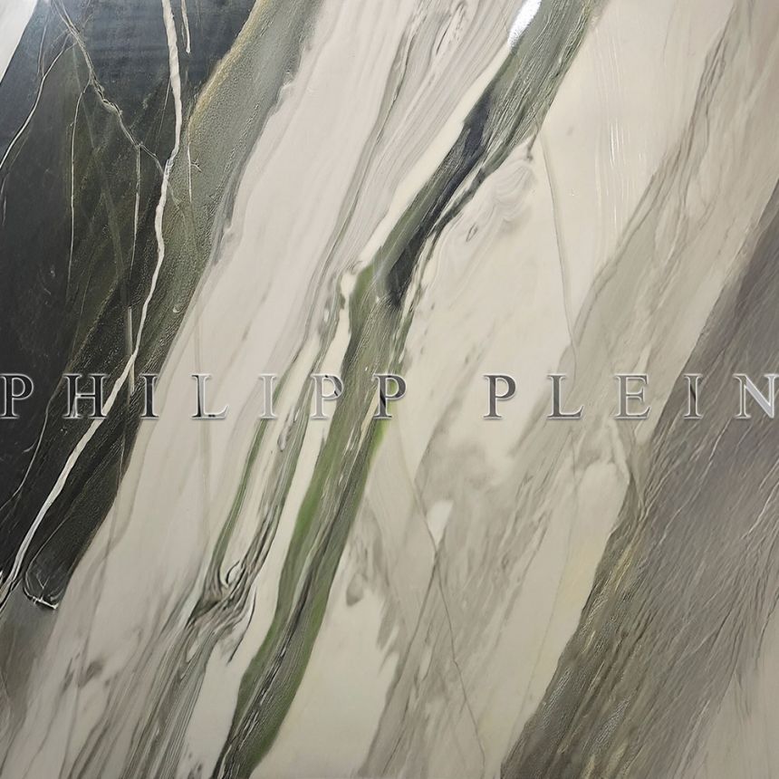 Wall mural, black, green, marble, text, Z81062, 5x3 m, Philipp Plein 2, Zambaiti Parati